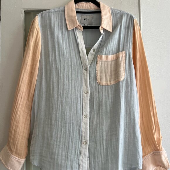 Rails Ellis Shirt in Bermuda Color Block SIZE M - Picture 4 of 10